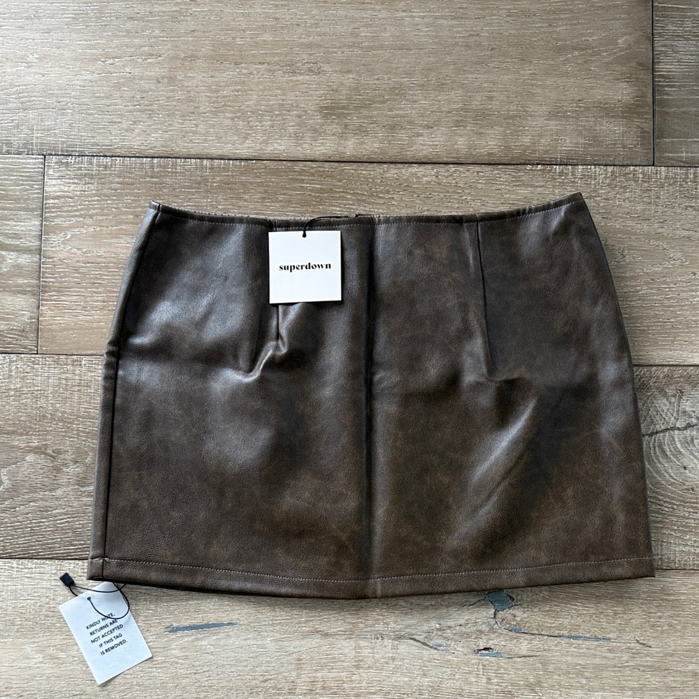 Superdown Chocolate Mini Skirt